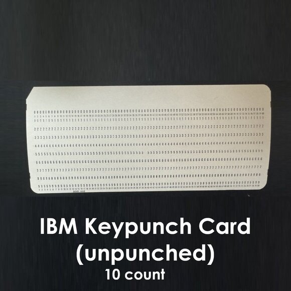 Keypunch IBM Punch Card Unpunched, Vintage (10 cards) - Picture 1 of 6